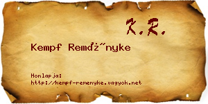 Kempf Reményke névjegykártya